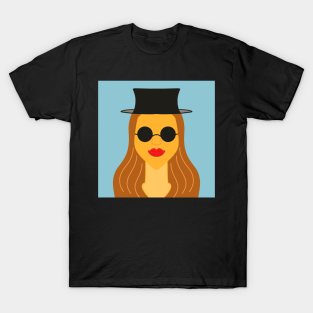 Illustrated girl with a hat T-Shirt